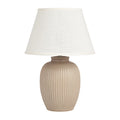 **Lampa stołowa ceramiczna z abażurem w kolorze białym**